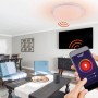Smarte, dimmbare LED-Deckenleuchte Carry von Globo, gesteuert per App in Wohnraum-Szene.