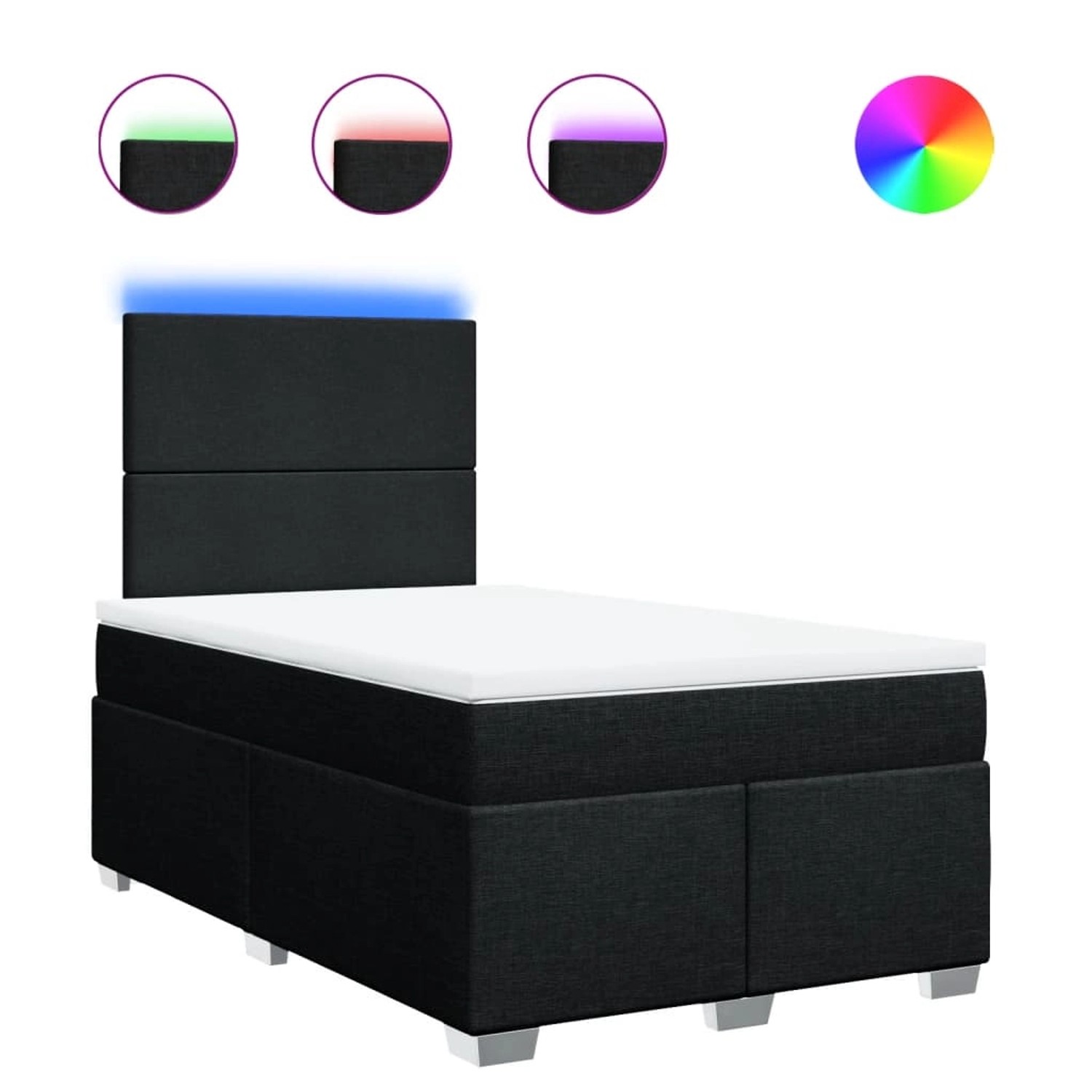 vidaXL Boxspringbett mit Matratze Schwarz 120x200 cm Stoff 3292750 günstig online kaufen