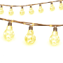 Salcar LED Solar-Lichterkette mit Hanfseil und warmweißen Glühbirnen für den Außenbereich.