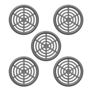 SOTECH 5 Stück Lüftungsrosette Ø48 mm aus Kunststoff Zum Einlassen Silbergrau
