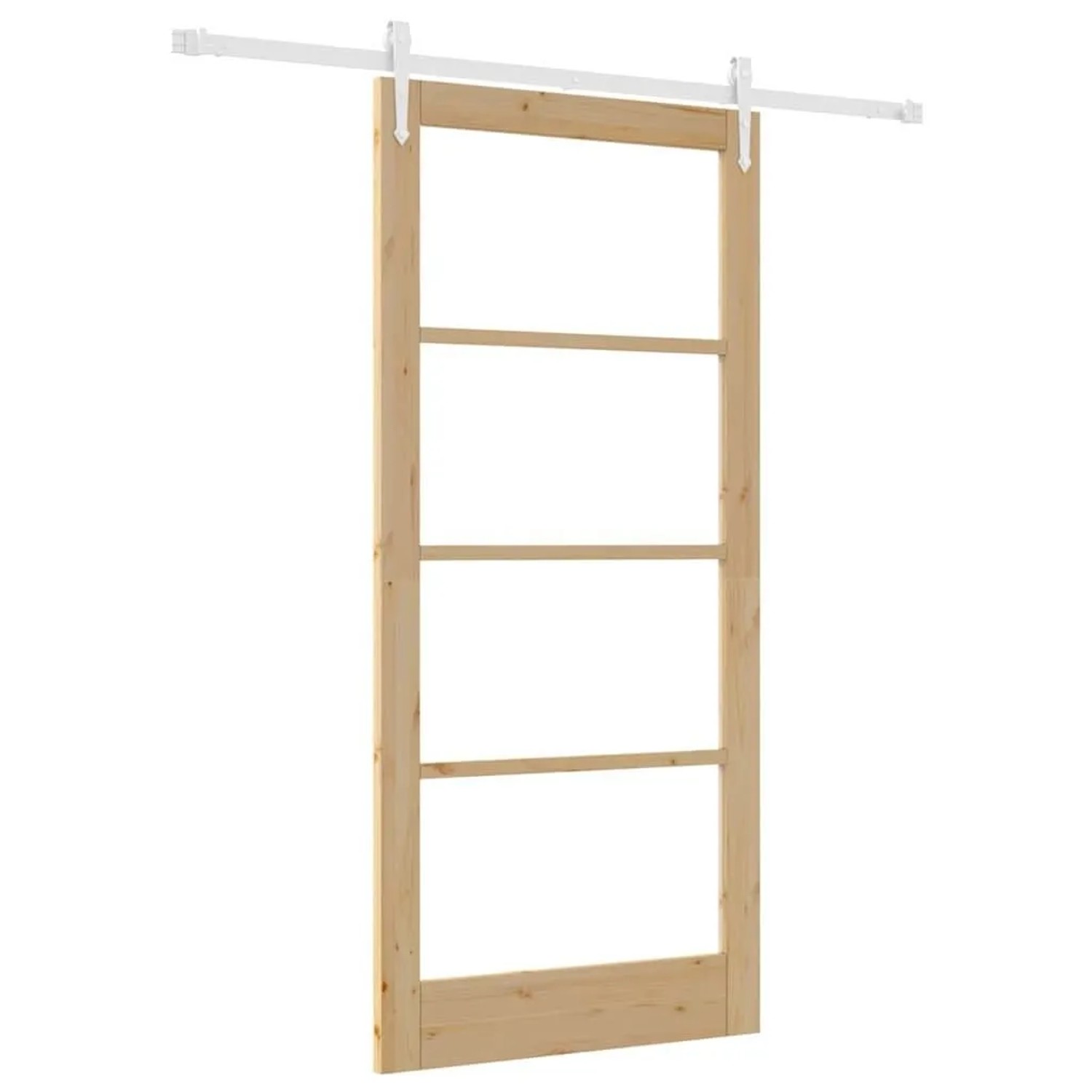 vidaXL Schiebetür Natur 93 x 202 cm Massivholz Kiefer und Glas 3332371