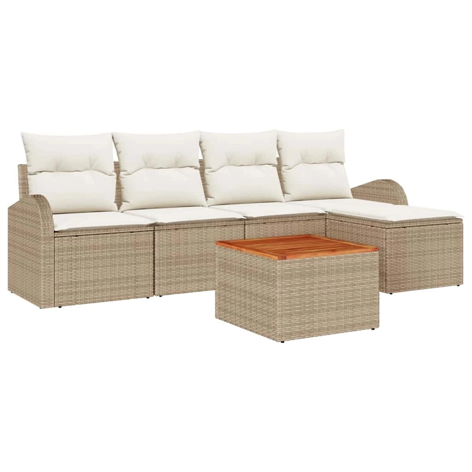 vidaXL Garten-Sofa-Set 6-Tlg Beige Weiß 3356237 günstig online kaufen