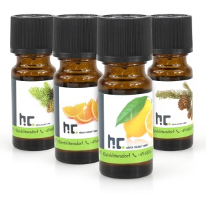 Höfer Chemie Duftöl-Set Nr. 1: 4 Duftöle (Konifere, Orange, Zitrone, Fichte) für Duftlampe & Potpourri.
