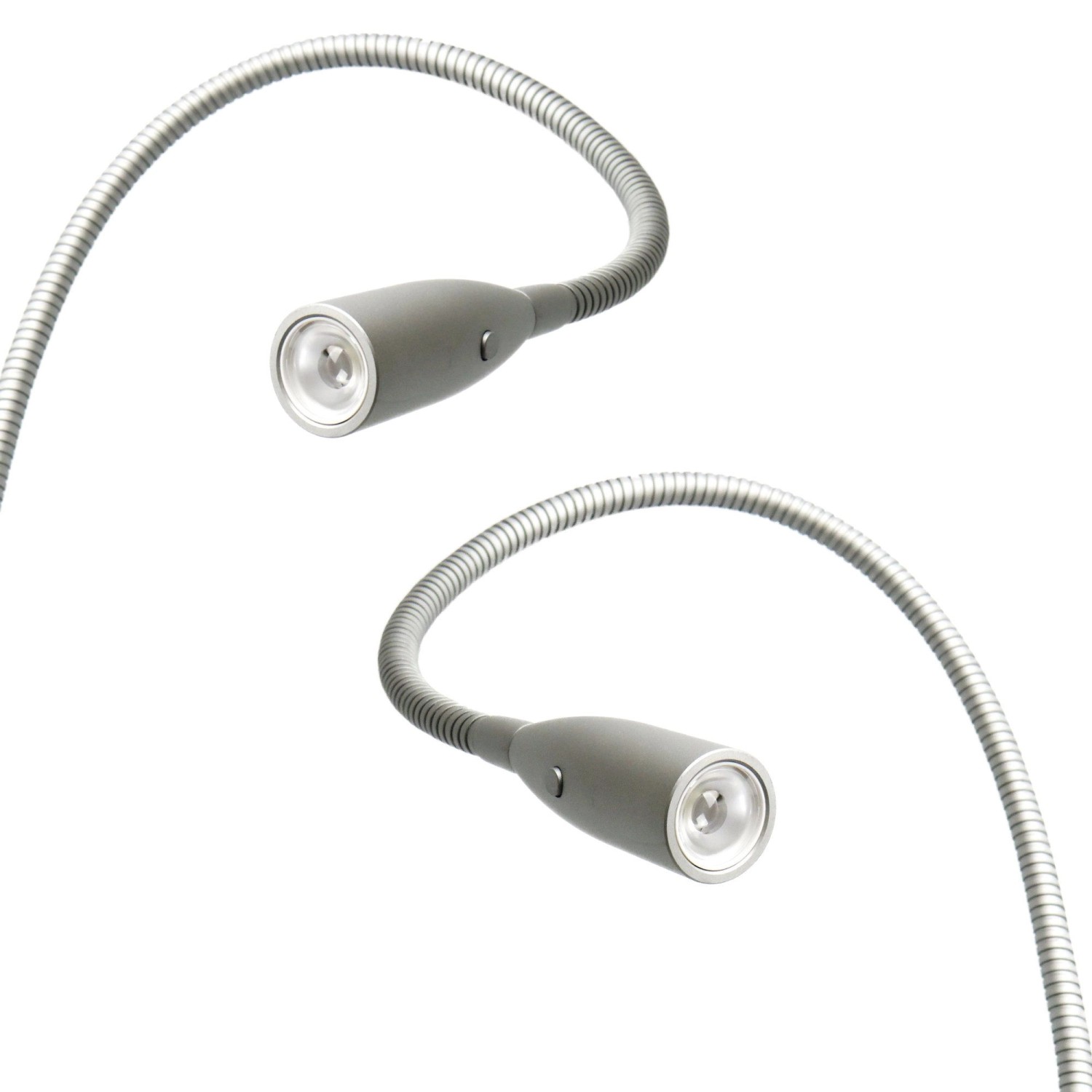 kalb LED Bettleuchte Aluminium Silbergrau Warmweiß Leseleuchte Nachttischla günstig online kaufen