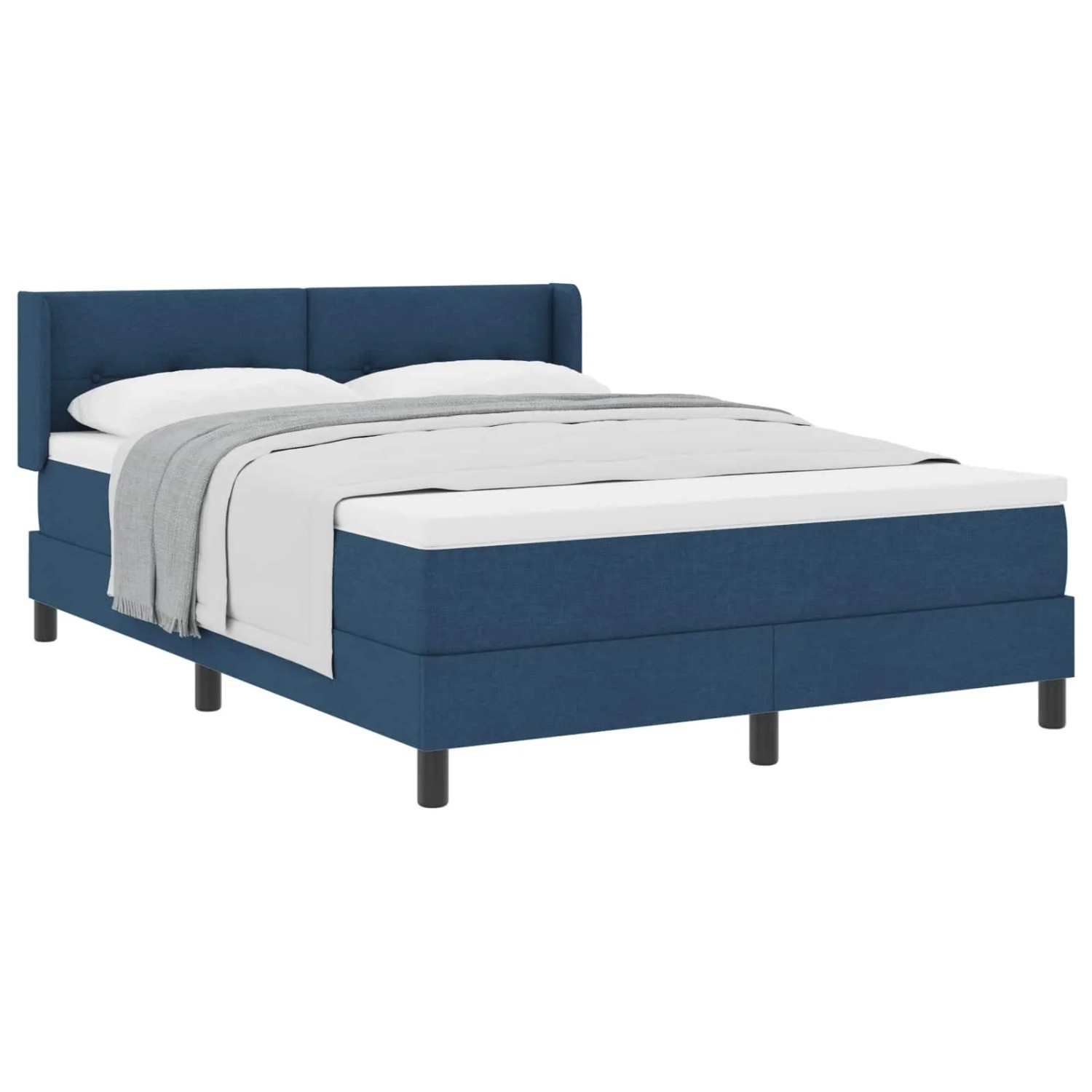 vidaXL Boxspringbett mit Matratze Blau 190 x 140 cm Polyester 3341103