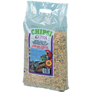 Chipsi Exotenstreu Extra XXL 10 l im transparenten Sack, Buchenholz-Granulat für Terrarien und Volieren.