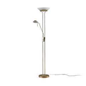 Lindby LED Stehlampe Yveta 9620911 Dimmbar Modern in Gold Messing aus Metall 2-flammig Wohnzimmerleuchte