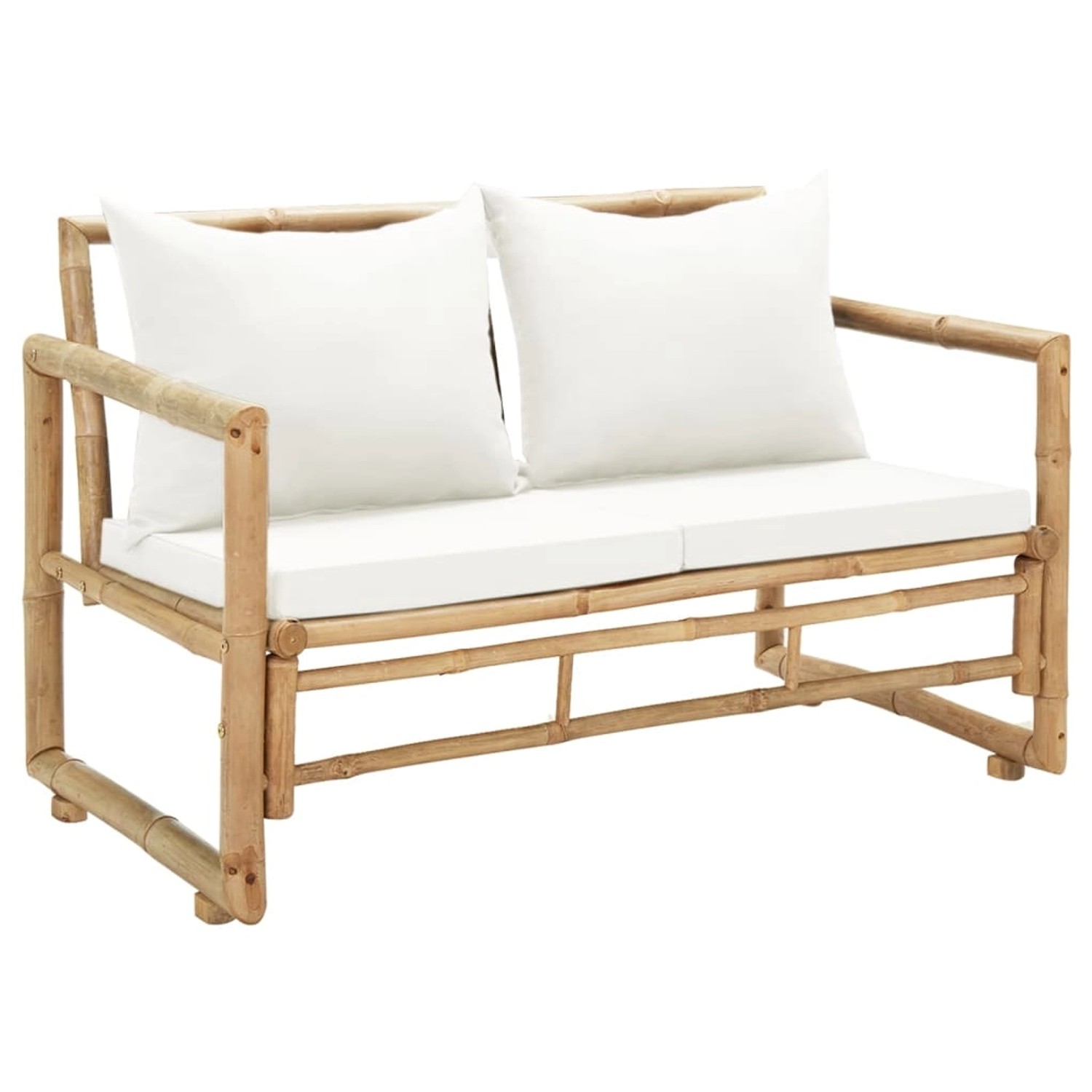 furnicato 2-Sitzer Gartensofa mit Polstern Bambus