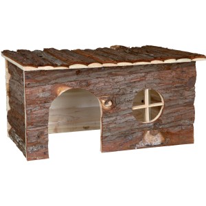 Trixie Haus Jerrik Natural Living, Kleintierhaus aus Naturholz mit Liegefläche.