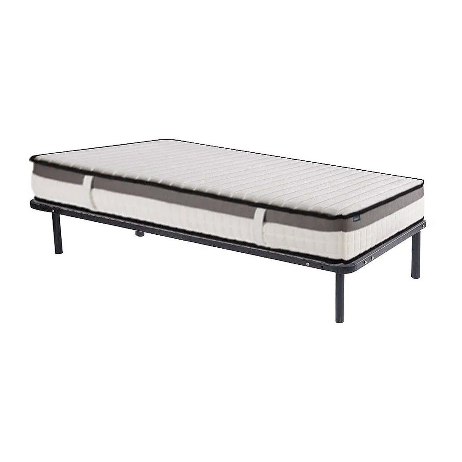 Vente-unique Matratze Und Lattenrost Orthomemory Schwarz 200 cm  198 cm  3.8 cm