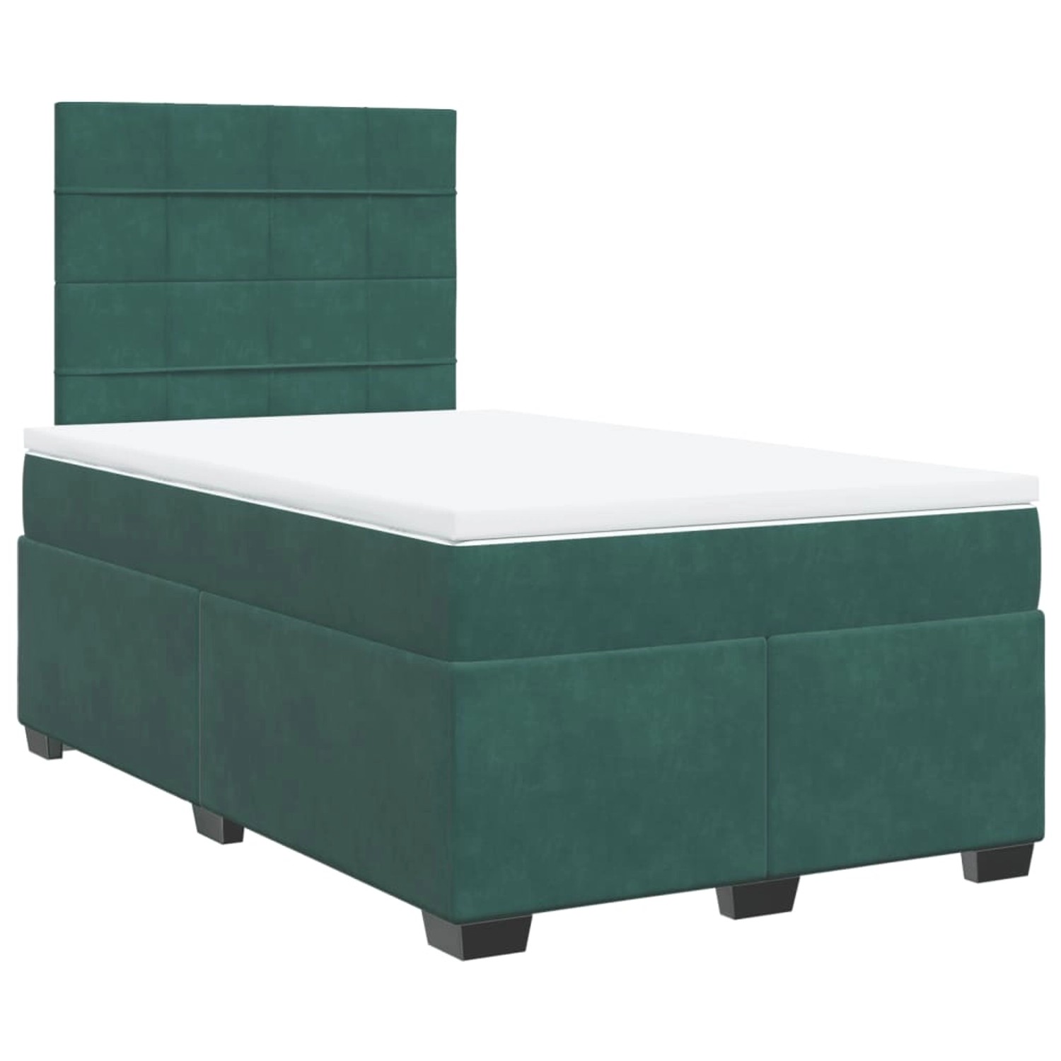 vidaXL Boxspringbett mit Matratze Dunkelgrün 120x200 cm Samt 3290885 günstig online kaufen