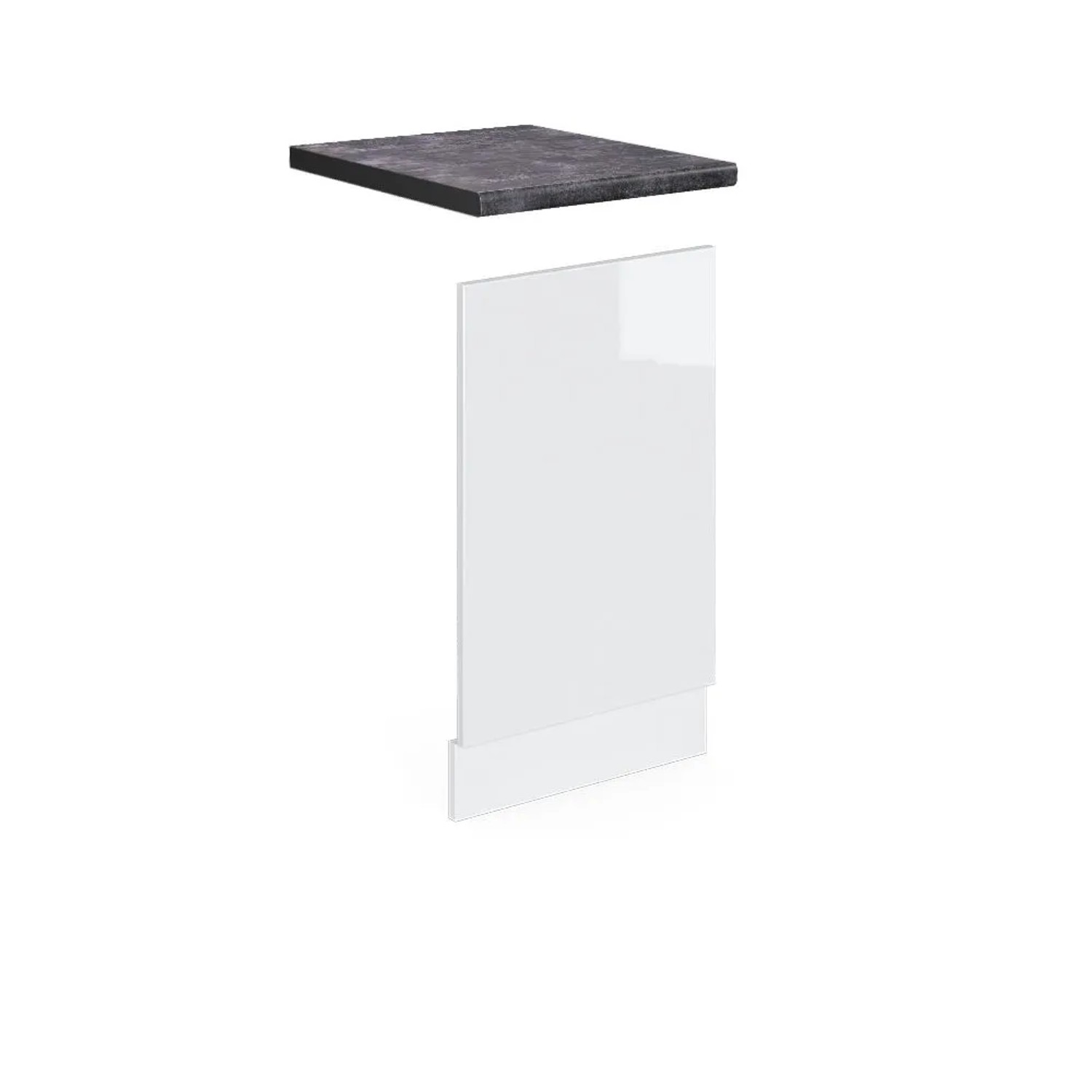Vicco Frontblende R-Line Geschirrspüler Fronttür Weiß Hochglanz Weiß 45 cm AP Anthrazit