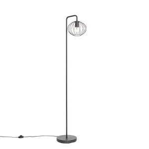 Schwarze QAZQA Design Stehlampe Margarita, 23 cm, für Innenräume.