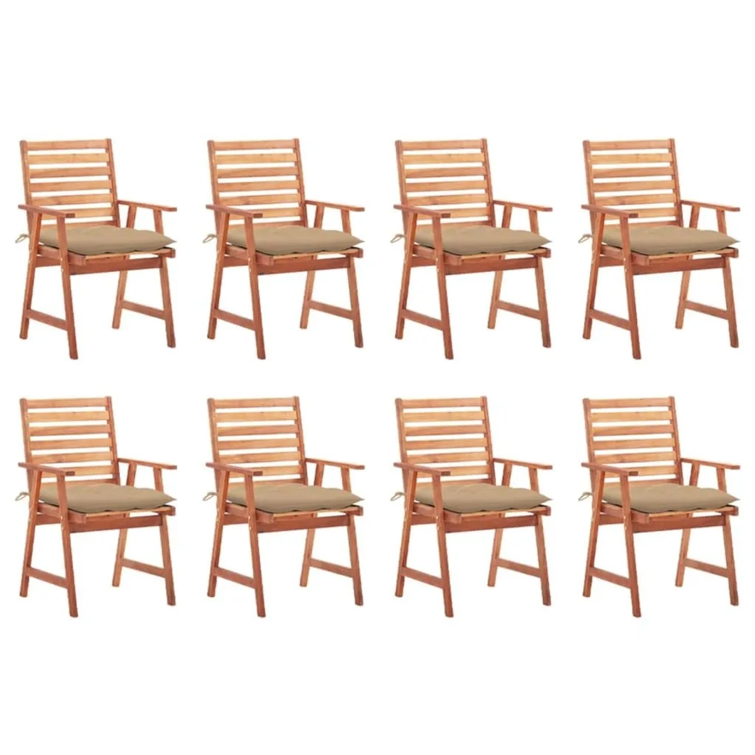 vidaXL Garten-Essstühle 8 Stk mit Kissen Massivholz Akazie 3078392