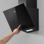 CIARRA Kopffreihaube 60 cm, schwarz, Glasfront. Hand bedient Touch-Steuerung. Mit LED-Licht.