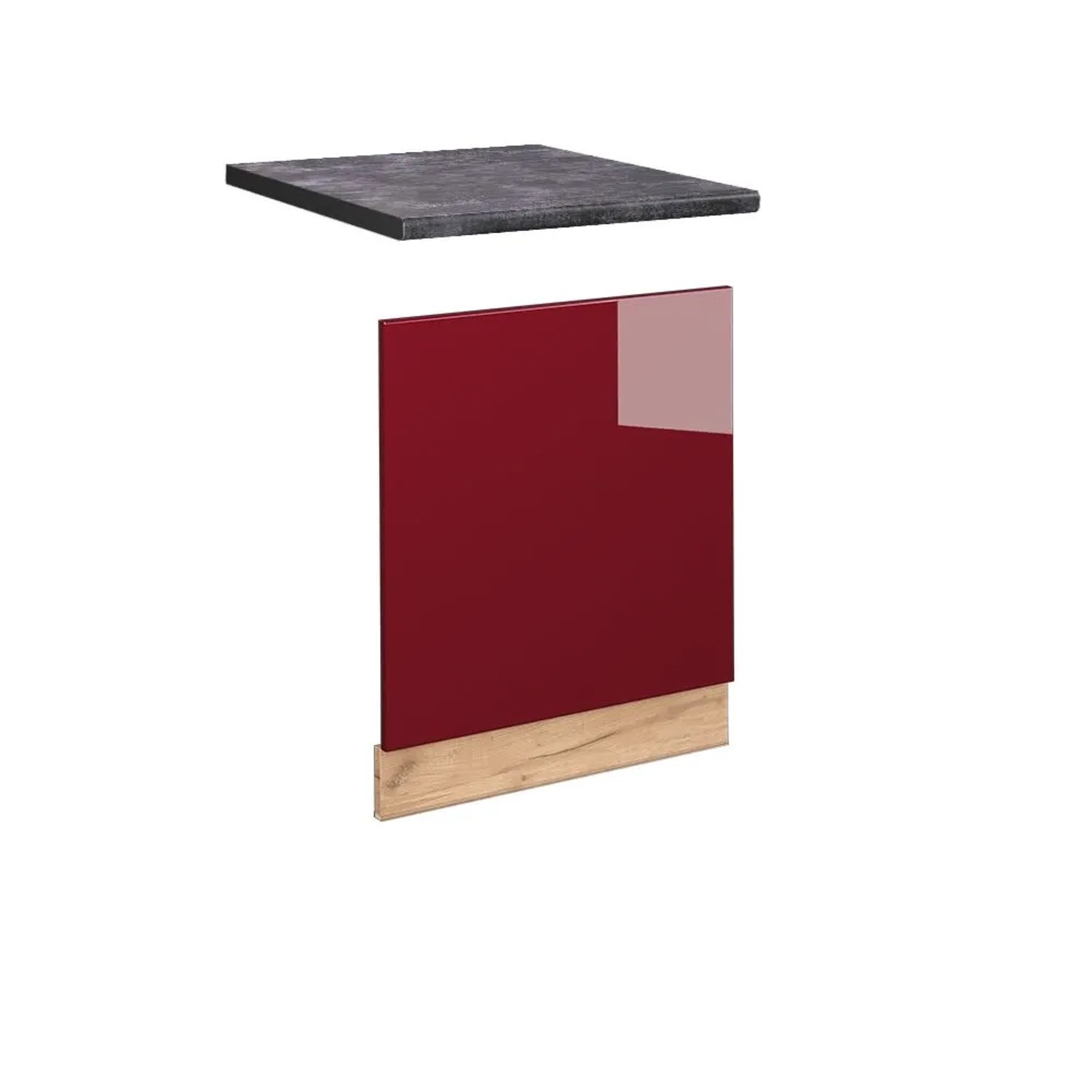 Vicco Frontblende Fame-Line Bordeaux Hochglanz Goldkraft Eiche 60 cm AP Anthrazit