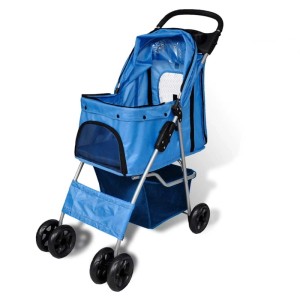 vidaXL Hundewagen Hundebuggy Blau 170056