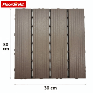 Braune Floordirekt Klickfliese Majestic 30x30 cm für Terrasse & Balkon. Robuste Polypropylen Terrassenplatte mit Klicksystem.