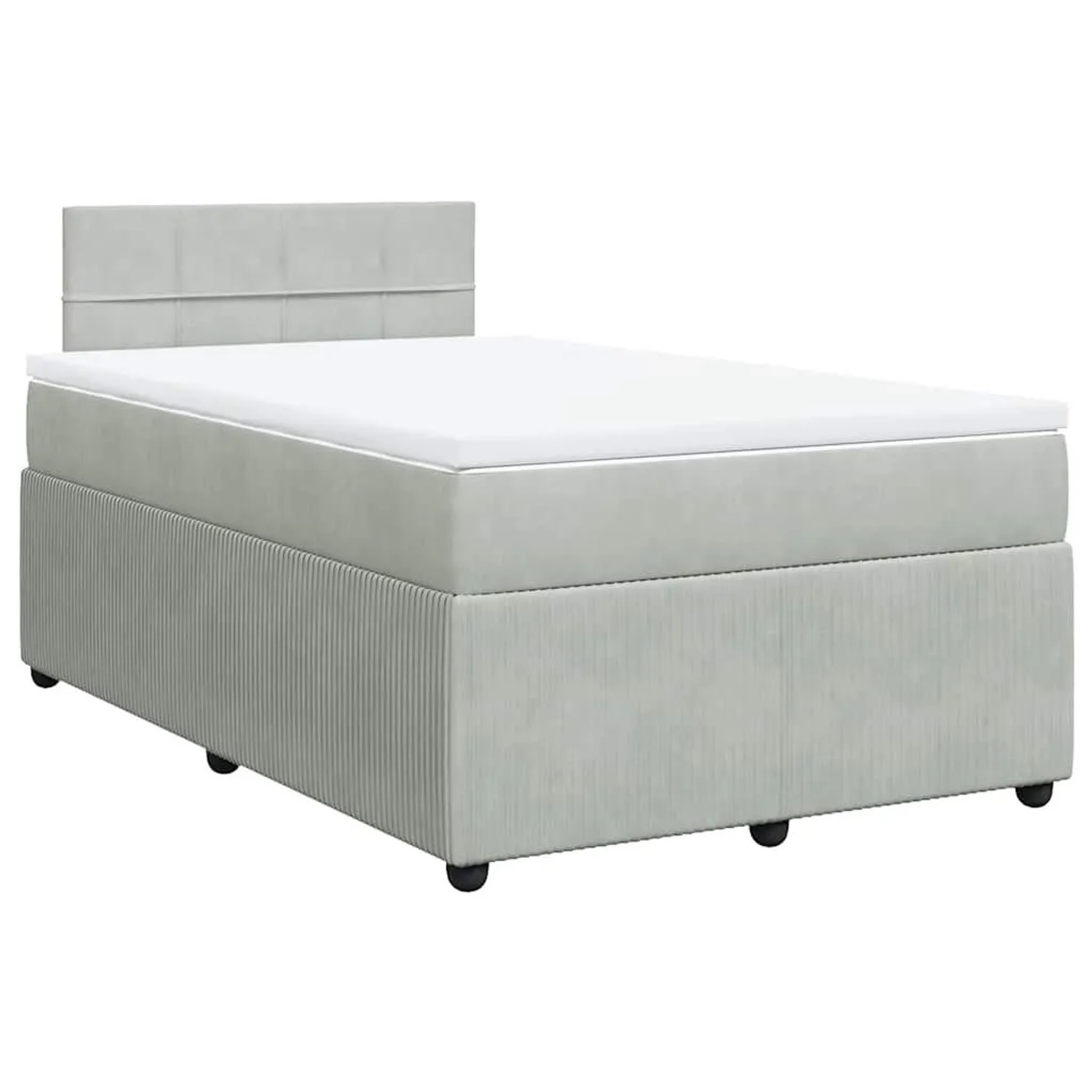 vidaXL Boxspringbett mit Matratze Hellgrau 120x190 cm Samt 3287686 günstig online kaufen