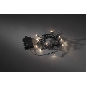 Konstsmide LED Lichterkette mit 80 warmweißen LEDs und schwarzem Kabel für innen und außen.