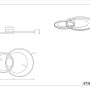 Technische Zeichnung der LED-Deckenlampe Granada, schwarz matt, von Trio Leuchten mit Maßangaben.