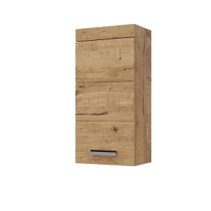 Vicco Badschrank Luna in Eiche, 37x77 cm, hängend. Badregal mit Tür und silbernem Griff.