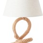 Brilliant Tischlampe Sailor, Design-Tischleuchte mit Seilfuß und weißem Schirm.