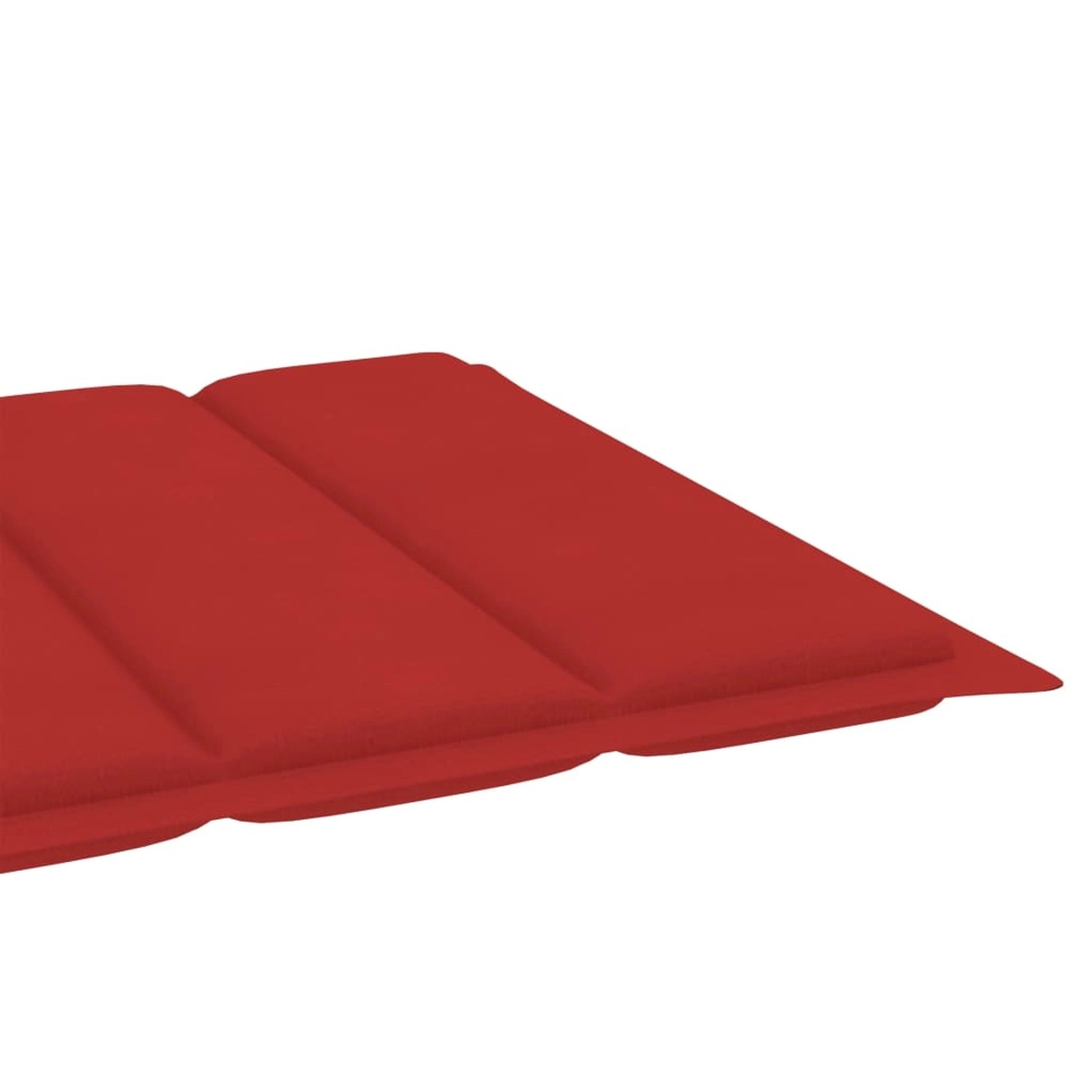 vidaXL Sonnenliege mit Tisch und Auflage Massivholz Teak Polster-Farbe  Rot