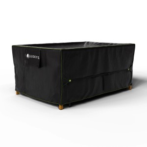 Juskys Gartenmöbel Abdeckung CoverSafe Pro, 180x120x75 cm, schwarz. Schutzhülle für Gartentisch.