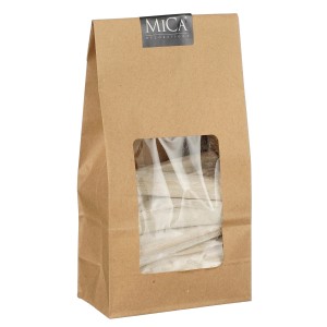 Mica Decorations Holzgranulat, 11x6x23,5cm, weiß, im Papierbeutel mit Sichtfenster. Deko-Material für Innen & Außen.