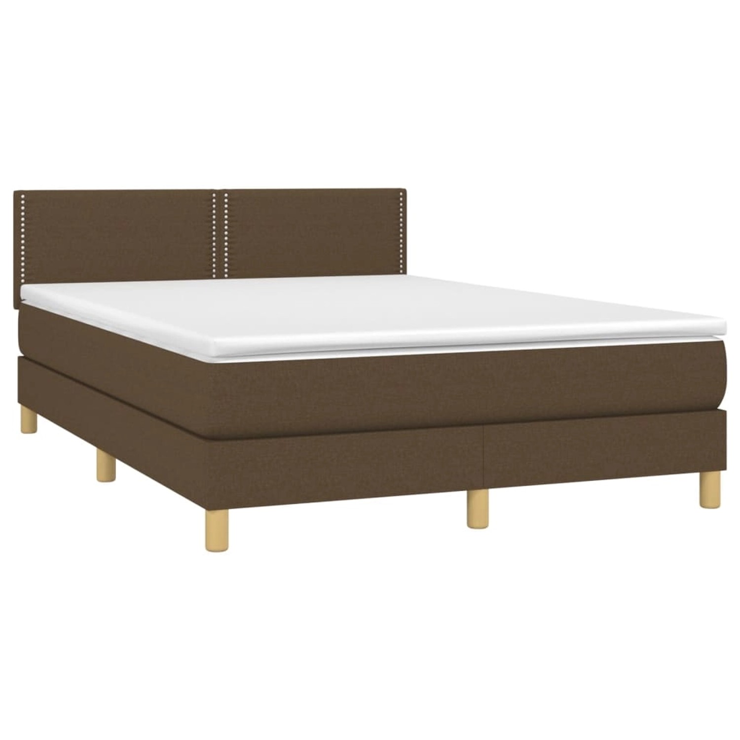 vidaXL Boxspringbett mit Matratze & LED Dunkelbraun 140x190 cm Stoff 313363 günstig online kaufen