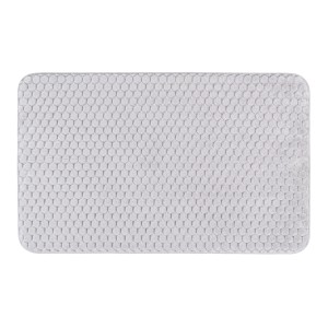 Grauer Wenko Badteppich Memory Foam Tundra, 50x80 cm, mit Wabenstruktur.