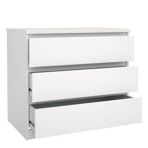 ebuy24 Naia Kommode mit 3 Schubladen, weiß, für mehr Stauraum im Schlaf- oder Wohnzimmer.