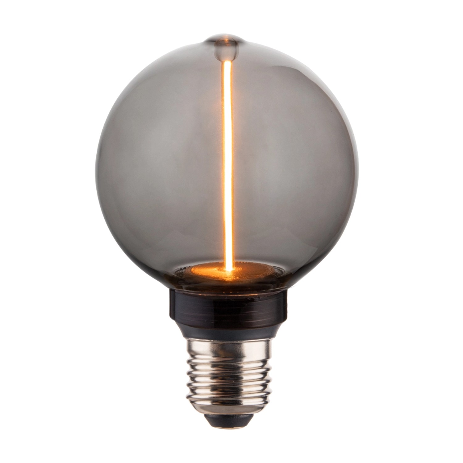 LUXULA LED Filament Leuchtmittel LINE Smoke Globe E27 Dimmbar Warmweiß Rauchglas Kugellampe