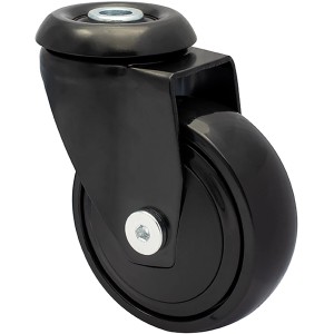 Schwarze Wagner Möbel-Lenkrolle mit Softrolle und Kugellager für Möbel.