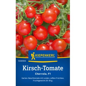 Kiepenkerl Tomaten "Cherrola" F1-Hybride: Strauch mit vielen roten, runden Kirschtomaten.
