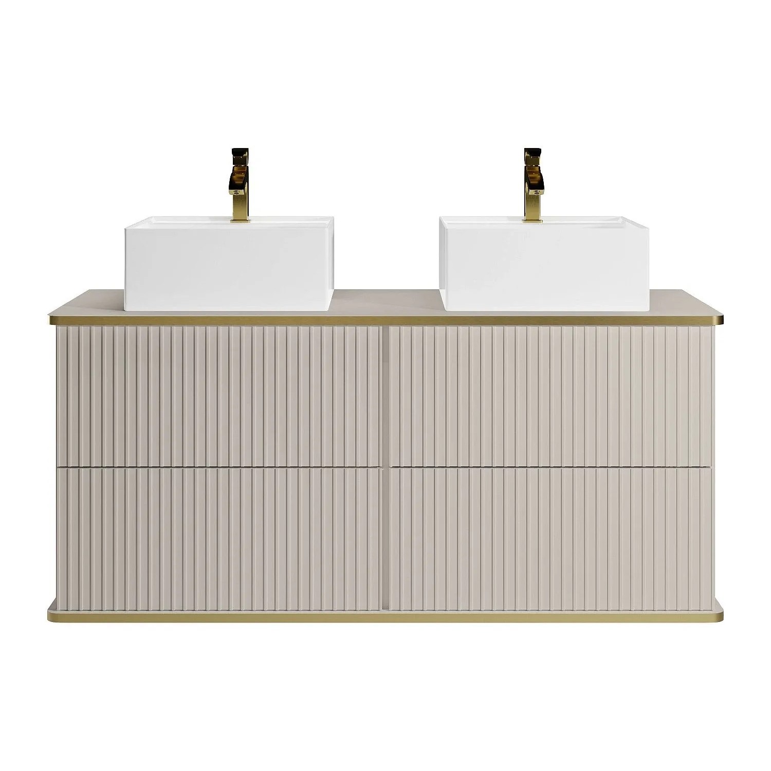 Vente-unique Doppelwaschtisch Keliza Beige 120 cm