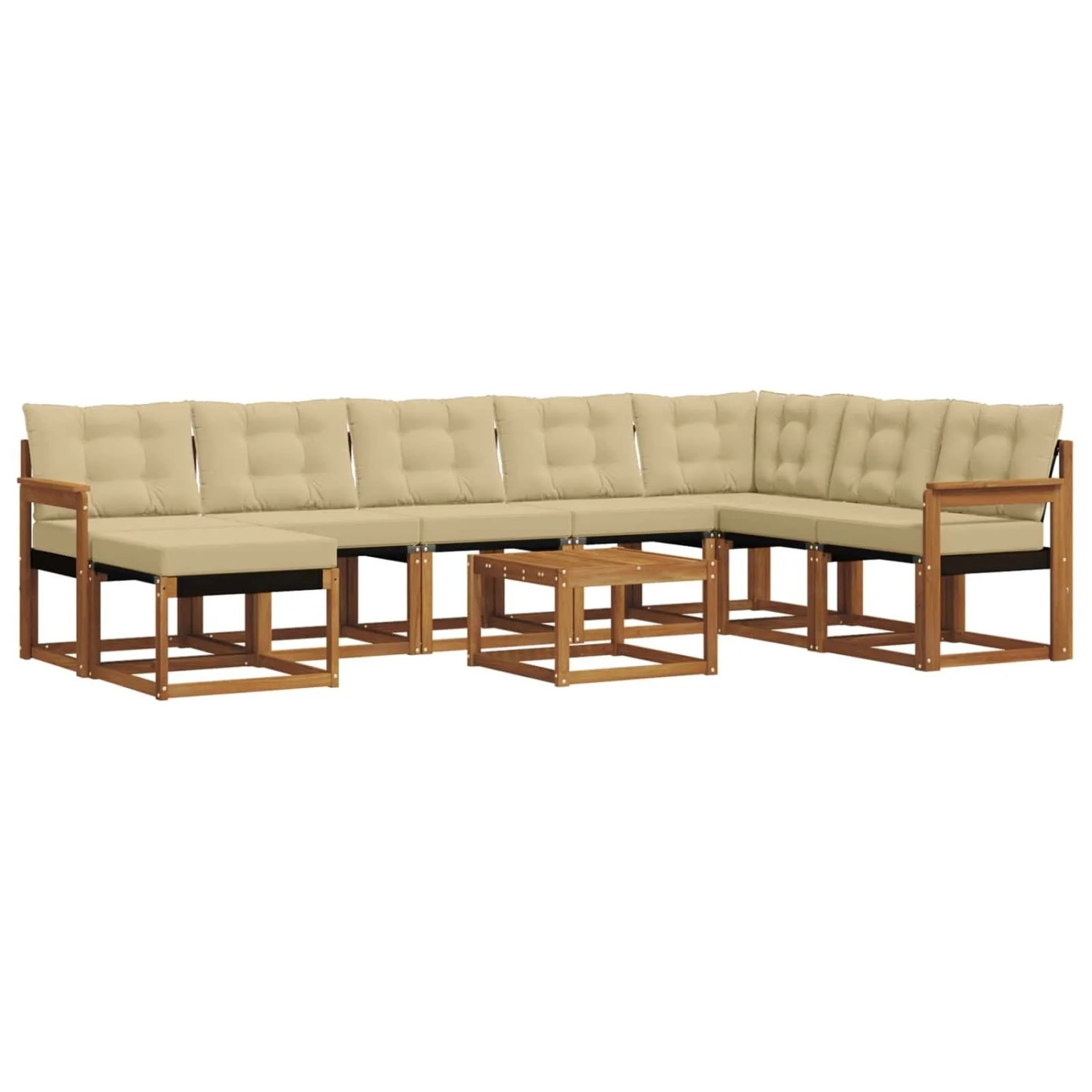 vidaXL Sofa Set mit Kissen 9-Tlg Natur und Beige 3368972