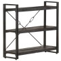 Schwarzes vidaXL Bücherregal mit 3 Fächern aus Mango Massivholz, 90x30x80 cm.
