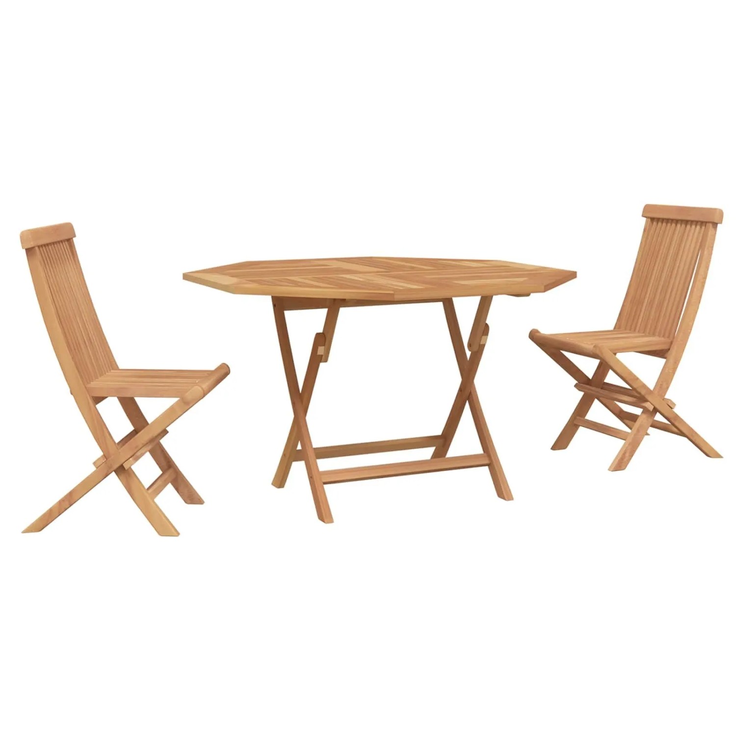 vidaXL Garten Bistro Set 3 Stk Braun Massivholz Teak 3437367