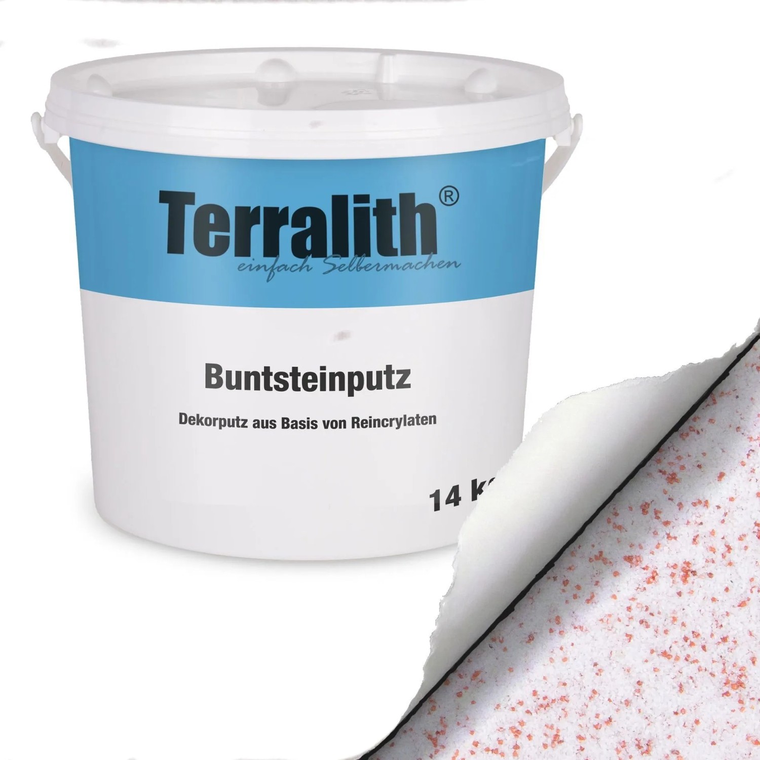 Terralith Buntsteinputz Mosaikputz 1mm 14 kg BSP1105 Weiss Rot