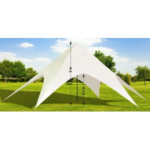 DELUKE Sternzelt TILDA 12 M Kunststoff Creme Sonnensegel XXL Gartenzelt Eventzelt Gartenpavillon