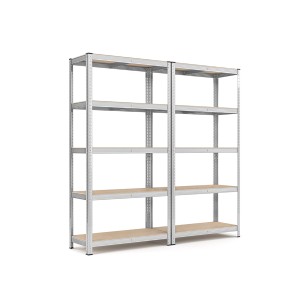Songmics Lagerregal 2er Set, 40x90x180 cm, silbernes Metallregal für Keller, Garage oder Lager.