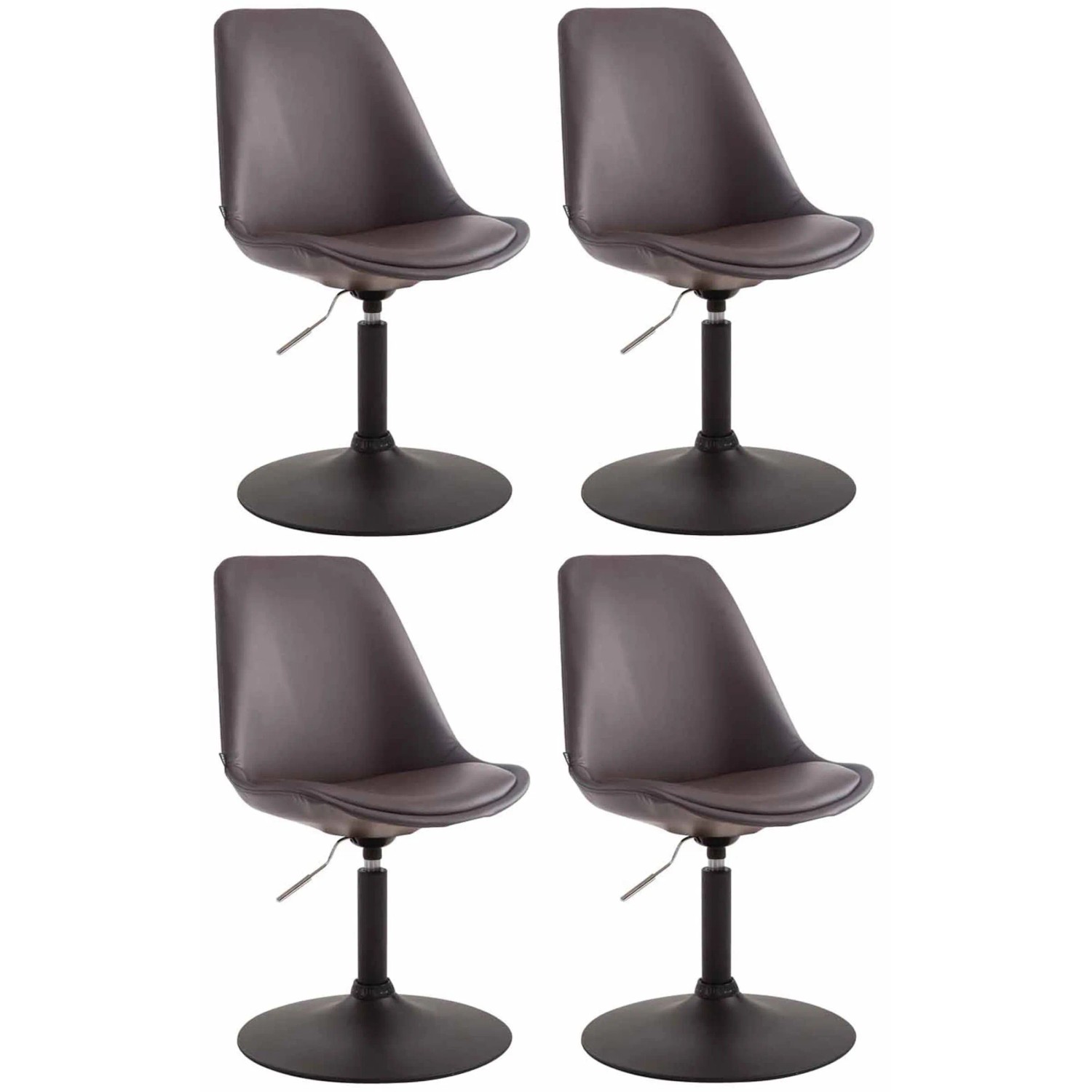 CLP 4er Set Esszimmerstühle Maverick Kunstleder Braun/Schwarz