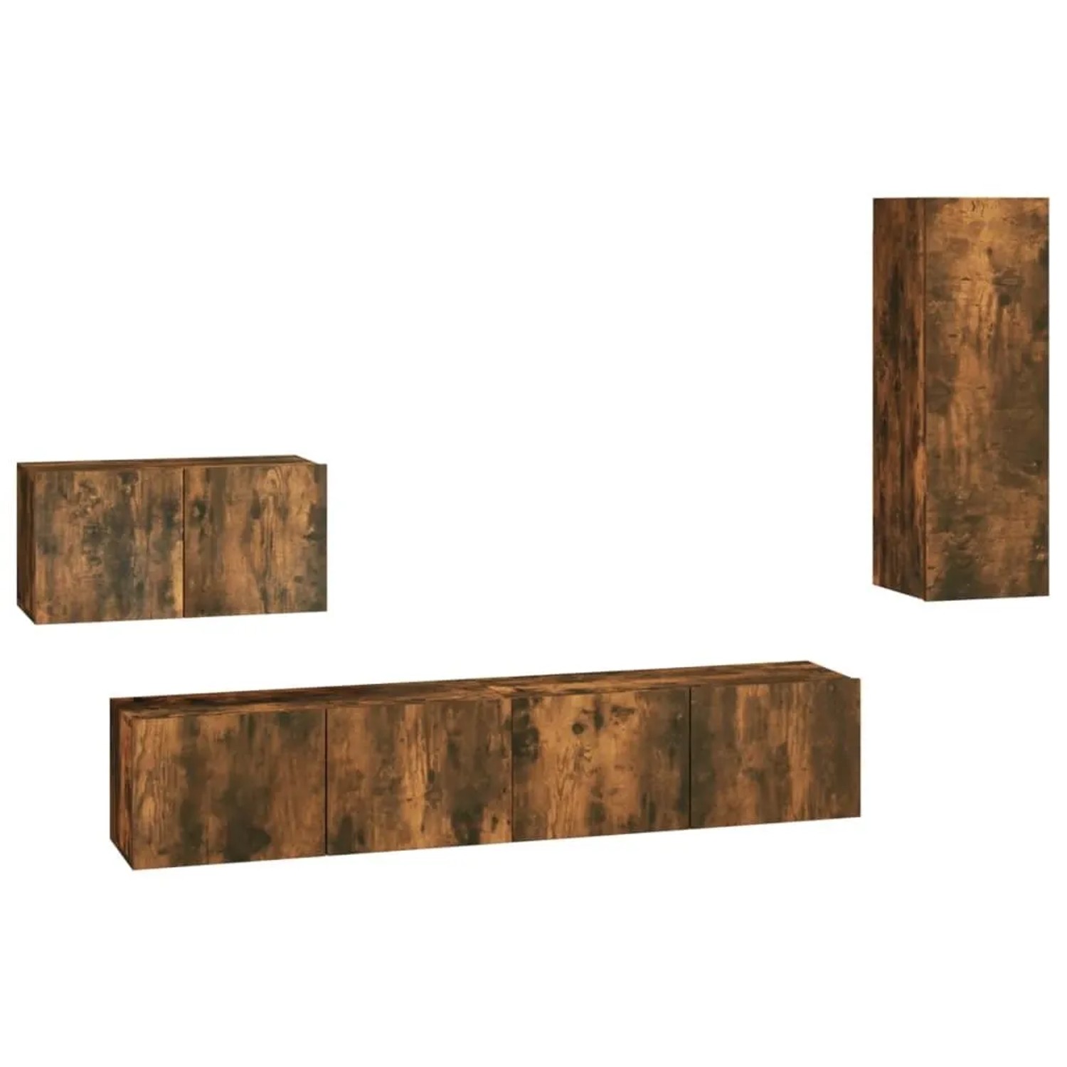 vidaXL 4 Tlg TV-Schrank-Set Räuchereiche Holzwerkstoff 3114339