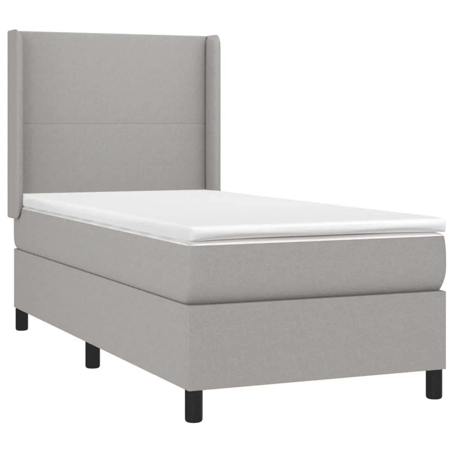 vidaXL Boxspringbett mit Matratze Hellgrau 90x190 cm Stoff 3131233 günstig online kaufen