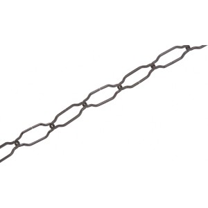 Schwarze Zierkette, Vierkant, geschweift, 2,8 mm, als Meterware.