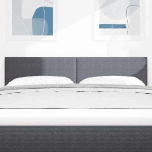 vidaXL LED Kopfteil mit LED-Lichtleisten Dunkelgrau 160 cm Polyester 3338030