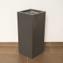 Eleganter, anthrazit-metallic Fiberglas Pflanzkübel Säule, 38x38x70cm, für Innen- und Außenbereich.