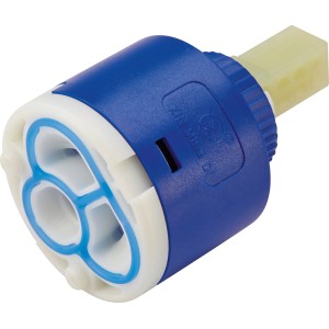 Keramikkartusche Ø 40 mm für Niederdruck Küchenarmatur, blau/weiß, Ersatzteil.